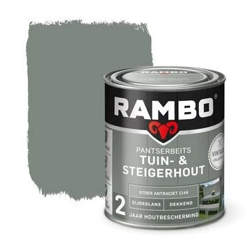 Rambo Vintage Pantserbeits Tuin- En Steigerhout Dekkend Stoer Antraciet Zijdeglans 750 Ml 1 Rambo Vintage Pantserbeits Tuin- En Steigerhout Dekkend Stoer Antraciet Zijdeglans 750 Ml