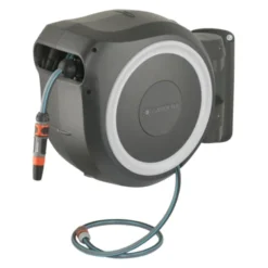 Gardena Wandslangenbox Roll Up 25m Grijs/wit Incl. Tuinspuit