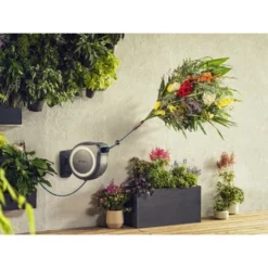 Gardena Wandslangenbox Roll Up 25m Grijs/wit Incl. Tuinspuit -Gardena Verkoopwinkel 123 1208