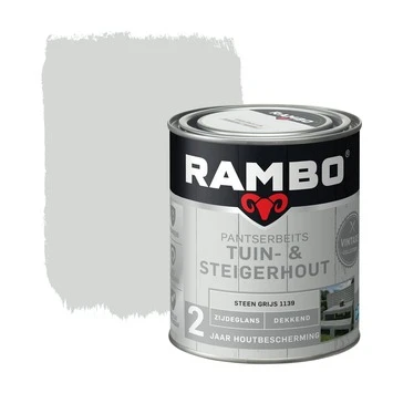 Rambo Vintage Pantserbeits Tuin- En Steigerhout Dekkend Steen Grijs Zijdeglans 750 Ml 1 Rambo Vintage Pantserbeits Tuin- En Steigerhout Dekkend Steen Grijs Zijdeglans 750 Ml