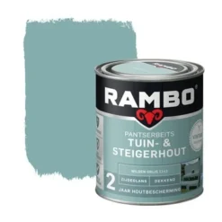 Rambo Vintage Pantserbeits Tuin- En Steigerhout Dekkend Wilgen Grijs Zijdeglans 750 Ml