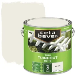CetaBever Tuinhoutbeits Dekkend RAL 9010 Zijdeglans 2,5 L