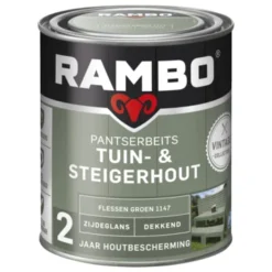 Rambo Vintage Pantserbeits Tuin- En Steigerhout Dekkend Flessen Groen Zijdeglans 750 Ml -Gardena Verkoopwinkel 123 3