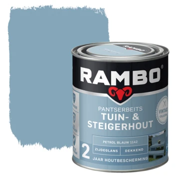 Rambo Vintage Pantserbeits Tuin- En Steigerhout Dekkend Petrol Blauw Zijdeglans 750 Ml 1 Rambo Vintage Pantserbeits Tuin- En Steigerhout Dekkend Petrol Blauw Zijdeglans 750 Ml