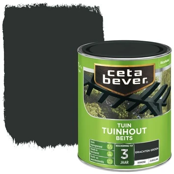 CetaBever Tuinhoutbeits Dekkend Grachtengroen Zijdeglans 750 Ml 1 CetaBever Tuinhoutbeits Dekkend Grachtengroen Zijdeglans 750 Ml
