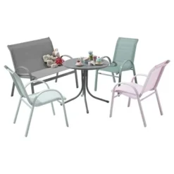 Kindertafel Marijn Grijs Aluminium Ø50x48 Cm -Gardena Verkoopwinkel 123 53