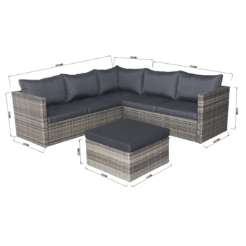 Loungeset Novara Antraciet 2 Loungeset Novara Antraciet - Afbeelding 2