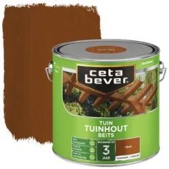 CetaBever Tuinhoutbeits Transparant Teak Zijdeglans 2,5 L